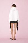White Cotton Cutout Hoodie