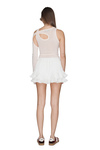 Cotton Off White Pleated Shorts
