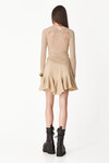 Beige Wool Cutout Top