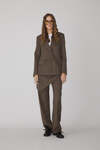 Brown Oversized Blazer With Vest Type Back
