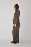 Brown Oversized Blazer With Vest Type Back
