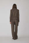 Brown Oversized Blazer With Vest Type Back