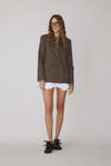 Brown Oversized Blazer With Vest Type Back