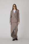 Brown Oversized Blazer With Vest Type Back
