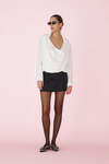 White Viscose Wrap Effect Blouse - SS25