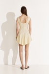Cream Mini Dress with Flared Cut - SS25