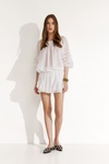 White Shorts With Fine Pleats And Lace-Trimmed Hems - SS25