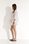 White Shorts With Fine Pleats And Lace-Trimmed Hems - SS25