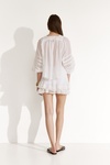 White Shorts With Fine Pleats And Lace-Trimmed Hems - SS25