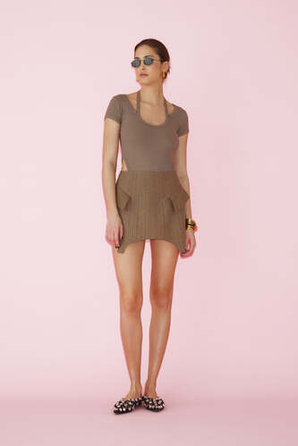Brown-Gold Mini Corset - SS25 - PNK Casual
