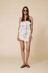 White Cotton Top With Lace Inserts - SS25