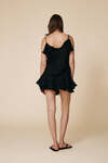Black Cotton Top With Lace Inserts - SS25