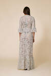 Light Green Maxi Lace Dress With Three-Guarter Flared Sleeves - SS25