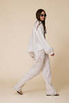 Loose-Fit White Blouse With Voluminous Balloon Sleeves With Wide Cuffs - SS25