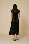 Black Midi Lace Dress With Ruffled Neckline - SS25