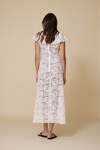 White Midi Lace Dress With Ruffled Neckline - SS25