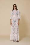 White Maxi Lace Dress With Three-Guarter Flared Sleeves - SS25