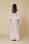 White Maxi Lace Dress With Three-Guarter Flared Sleeves - SS25