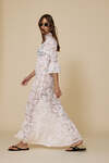 White Maxi Lace Dress With Three-Guarter Flared Sleeves - SS25