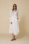 White Linen Cropped Shirt With Lace - SS25