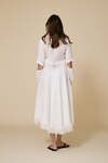 White Linen Cropped Shirt With Lace - SS25