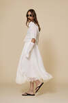 White Linen Cropped Shirt With Lace - SS25