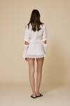 White Linen Cropped Shirt With Lace - SS25