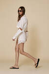 White Versatile Linen Shirt With Lace