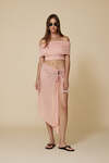 Asymmetrical Pink Pareo Skirt