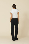 Black Cotton Wide-leg Pants