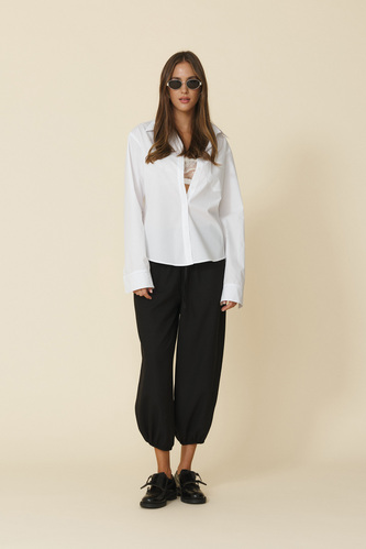 White Lose-Fit Shirt - PNK Casual