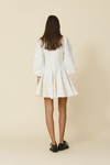 White Mini Dress With Long Puff Sleeves