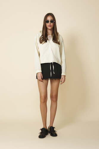 Light Yellow Hooded Blouse - PNK Casual