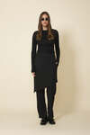 Black Pants With Asymmetrical Overlaid Skirt - FW25