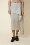 Light-Gray Midi Skirt With An Asymmetric Cut And Soft Side Draping - FW25