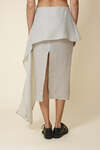 Light-Gray Midi Skirt With An Asymmetric Cut And Soft Side Draping - FW25