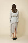 Light-Gray Midi Skirt With An Asymmetric Cut And Soft Side Draping - FW25