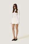 White Dress WIth Long Sleeves And Adjustable Waist Tie - SS26