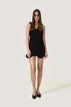 Black Dress featuring a discreet wire inserted into the hem - SS26
