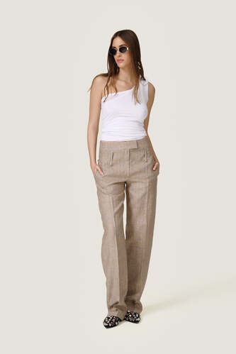 Light Brown-Gold Casual Pants - PNK Casual