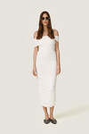 White midi dress with a draped design - SS26