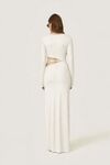 White Maxi Dress With a Front Cut-Out Detail And Adjustable Lace-Up Tie - SS26