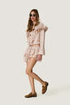Beige Skirt With Ruffled Details - SS26