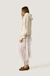Long Sleeve Zipped Light Beige Cotton Hoodie - SS26