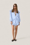 Blue Oversized Cotton Blouse