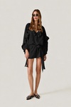 Black Dress With Ruffled Details - SS26