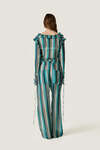 Silk-Viscose Blouse with Turquoise Stripes - Limited Edition