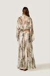 Beige Printed Silk Wrap Top