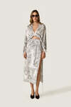 Wrap Printed Satin Skirt