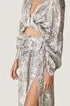 Wrap Printed Satin Skirt